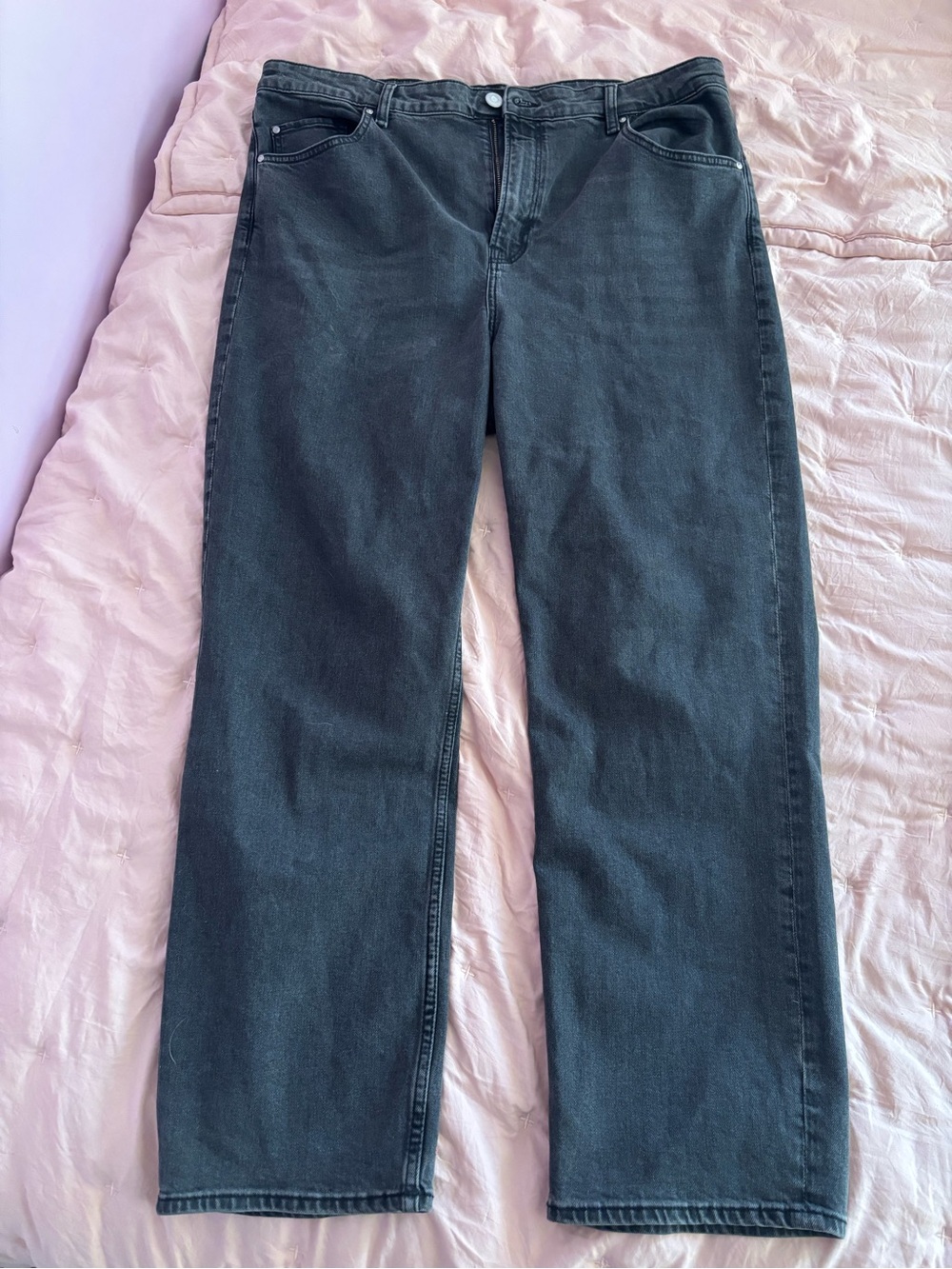 H&M Women's Dark Gray Straight-Leg Jeans